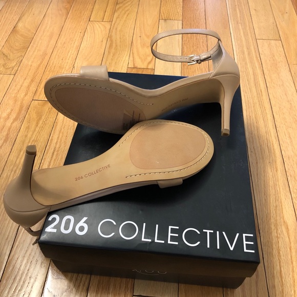 2for$40 New Nude Leather Open Toe Stiletto - Picture 3 of 3